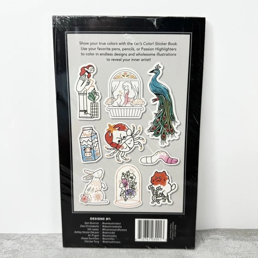 Passion Planner Let's Color Sticker Book 30 Sheets 831 Adhesive Stickers